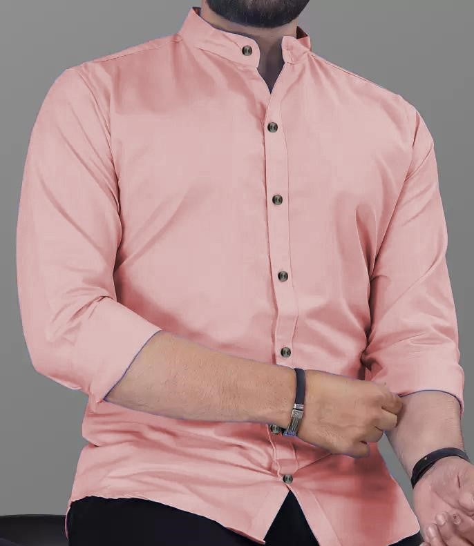 Peach Slim Fit Formal Shirt For Men
