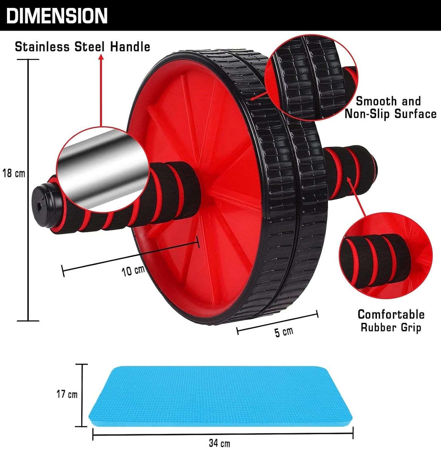 Premium Abs Roller Wheel for Home Workout With Knee Mat