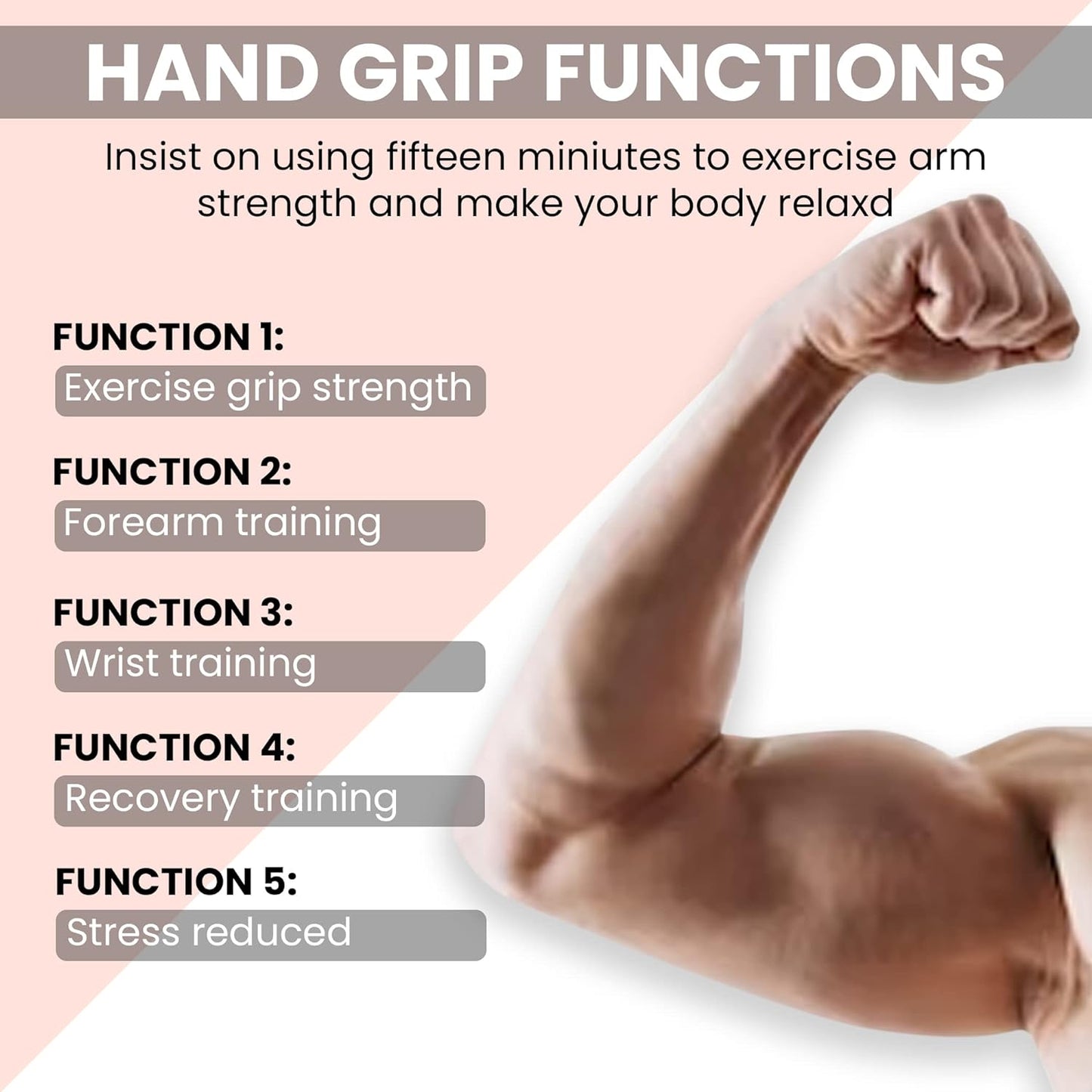 Premium Hand Grip Strengthener, (Orange & Black)