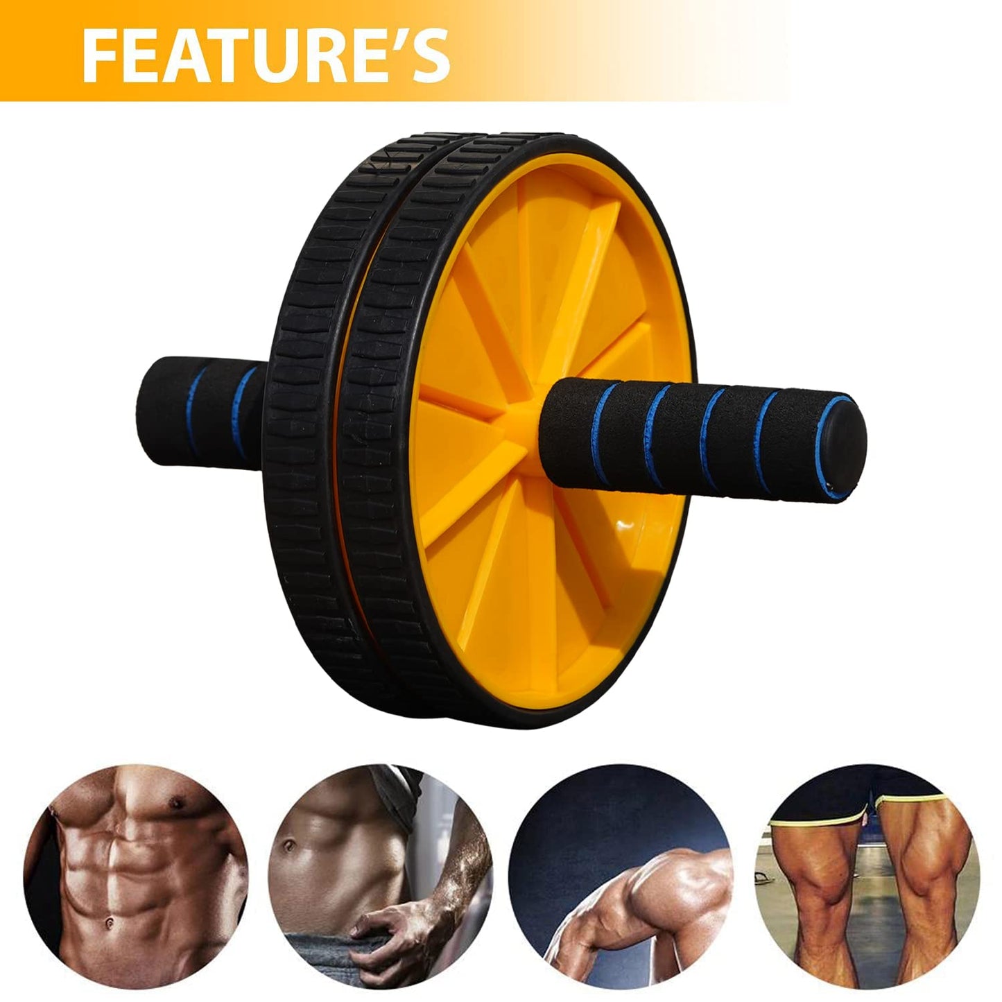 Premium Abs Roller for Home Workout with Knee Mat
