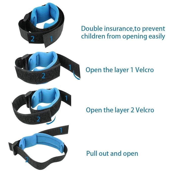 Anti Lost Wrist Link With Lock And Key For Baby Safety, Band For Kids