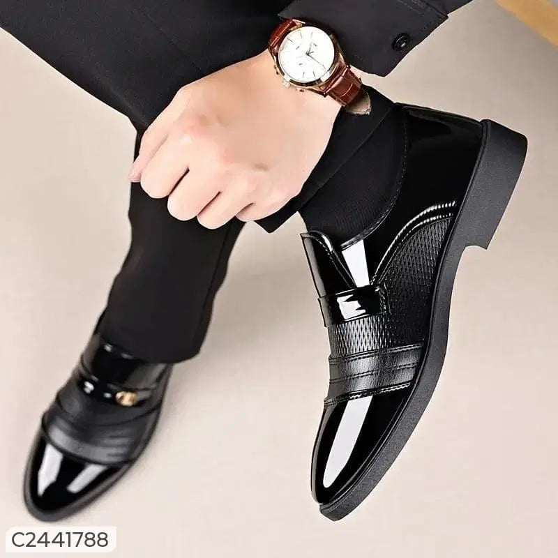Men’s Black Patent Leather Slip-On Formal Shoes