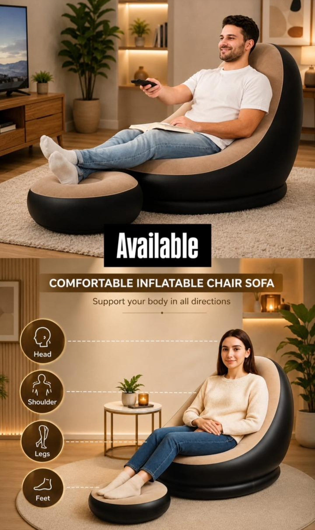 Inflatable Sofa Chair With Footrest