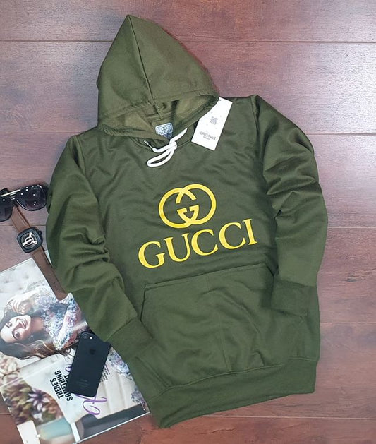 Unisex Printed Hoodie for Men & Women (Green, S)