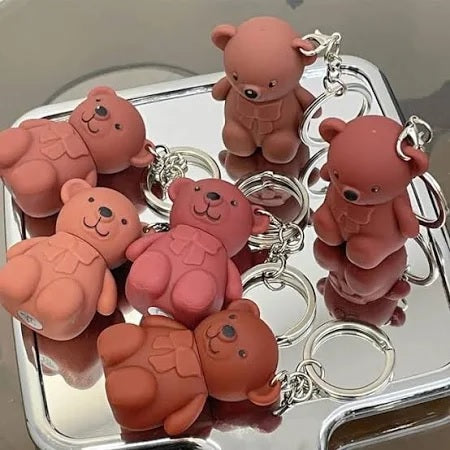 Lip Tint, Bear Keychain Long Lasting Creamy Texture Matte Lipstick 6pcs Multicolour