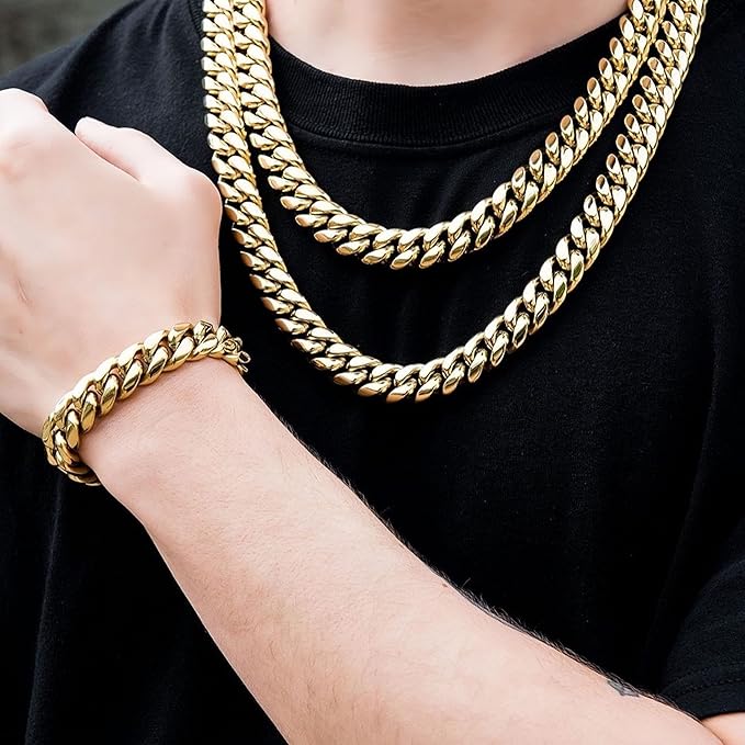 Gold Plated Cuban Link Chain Bracelet
