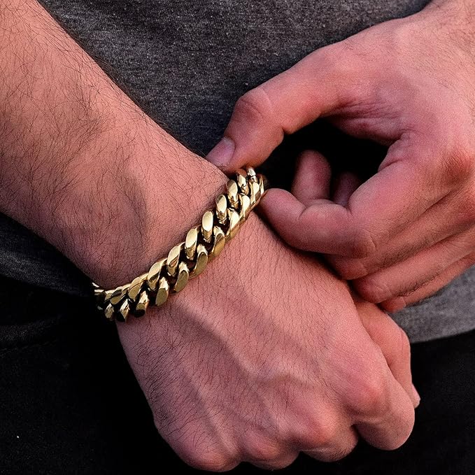 Gold Plated Cuban Link Chain Bracelet