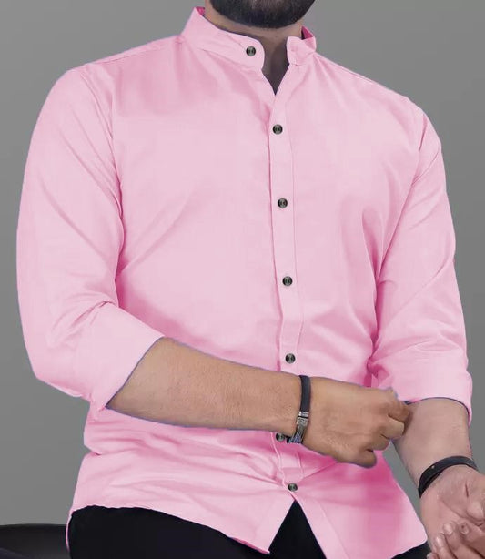 Pink Slim Fit Formal Shirt For Men