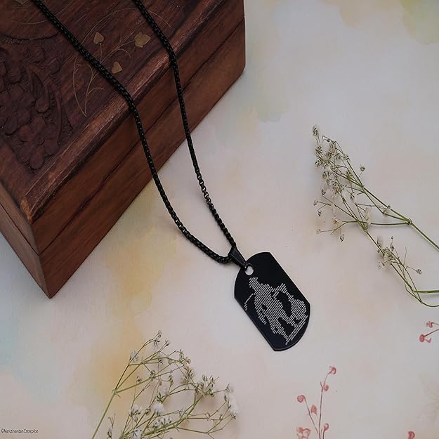 Micro-Carved Hanuman Chalisa Locket Chain for Gift
