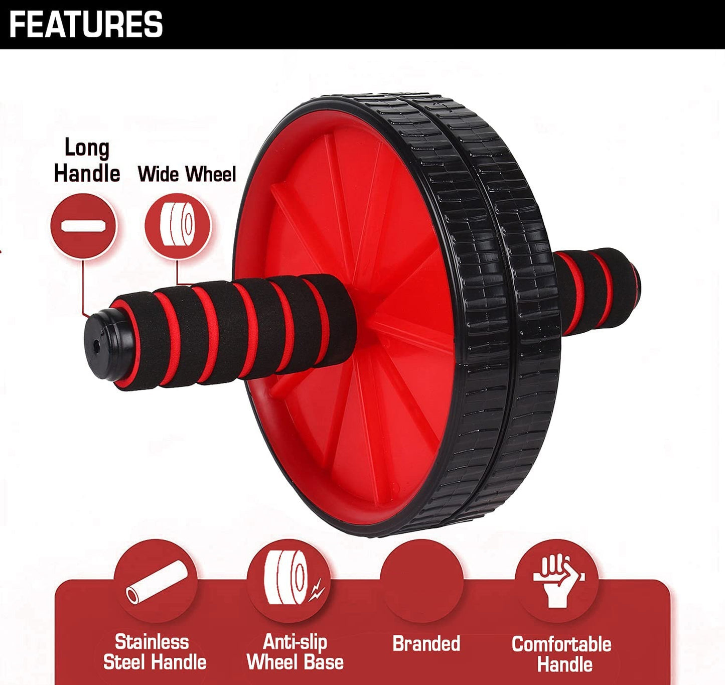 Premium Abs Roller Wheel for Home Workout With Knee Mat