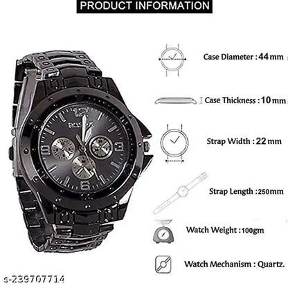 Arabic VVS Skeleton Luxury Analog Black Dial Watch