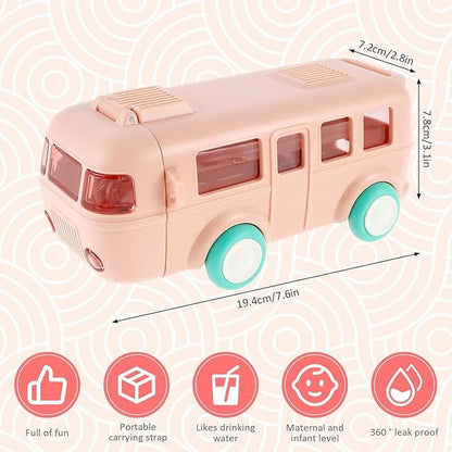 2-in-1 Toy Bus for Kids with Water Bottle, | Picnic Bottle | Sipper Bottle Leak Proof