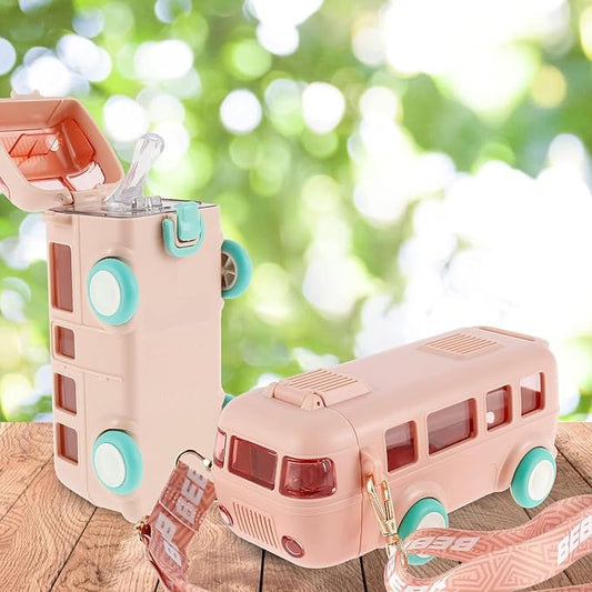 2-in-1 Toy Bus for Kids with Water Bottle, | Picnic Bottle | Sipper Bottle Leak Proof