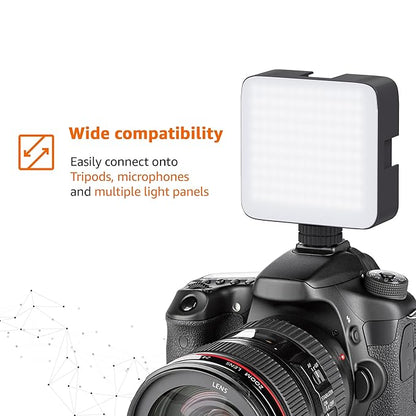 Camera Video Light with Clip and 3 Cold Shoe Connectors