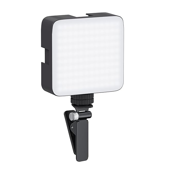 Camera Video Light with Clip and 3 Cold Shoe Connectors