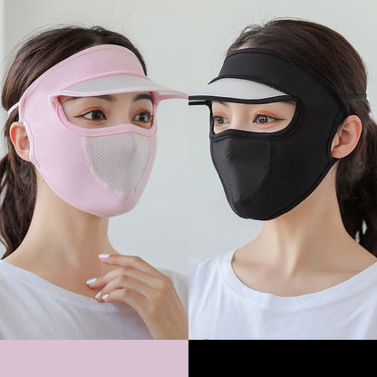 UV Protection Sunscreen Mask With Brim Ice Silk Face Cover