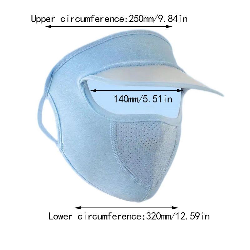 UV Protection Sunscreen Mask With Brim Ice Silk Face Cover