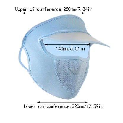 UV Protection Sunscreen Mask With Brim Ice Silk Face Cover