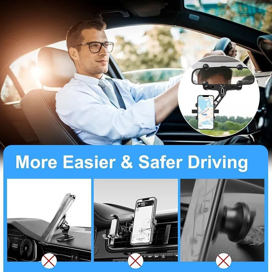 Phone Mount for Car Rear View Mirror Phone Holder