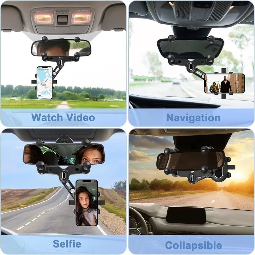 Phone Mount for Car Rear View Mirror Phone Holder