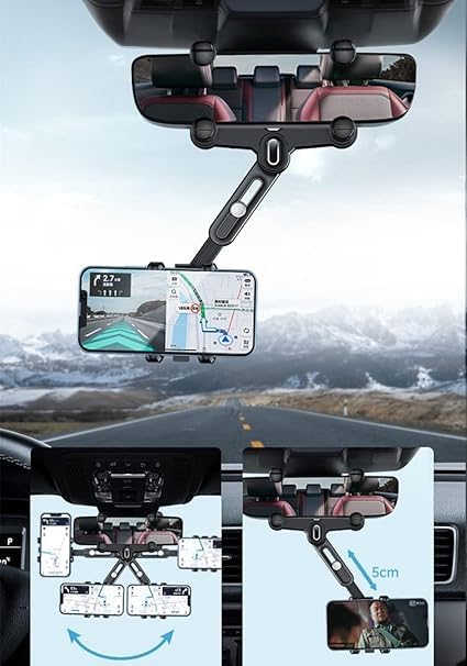 Phone Mount for Car Rear View Mirror Phone Holder