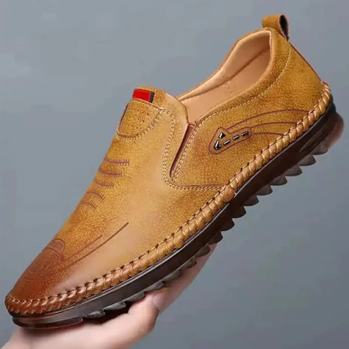 Beige Casual Leather Shoes