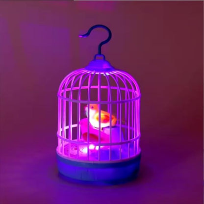 Mini Bird Cage for Kids with Light and Music Voice Control
