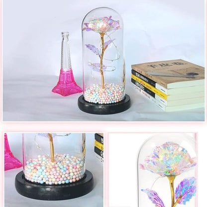 Galaxy Glass Rose Flower with LED Light