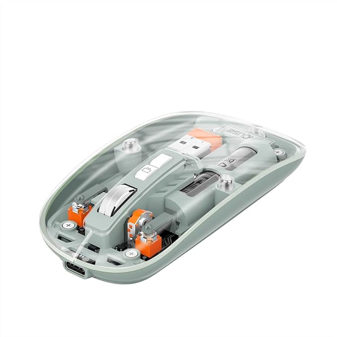 Transparent & Rechargeable Mouse Type-C One-Key for Desktop