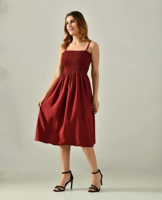 Stylish Dress For Girls (Maroon)