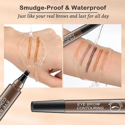 Waterproof Eyebrow Pencil with a Micro Fork Tip Applicator Pack of 2