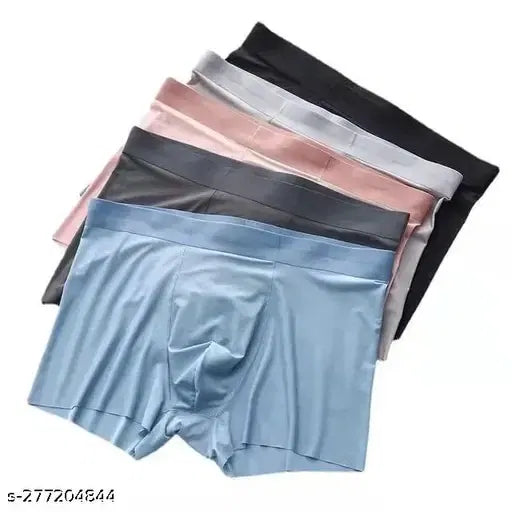 Men's Underwear Ice Silk Seamless Boxer (5 PCS)
