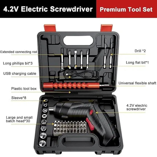 Electric Screwdriver with 47 pcs Bit Set