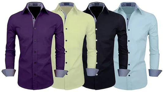 Plain Men's Shirt (Pack of 4)