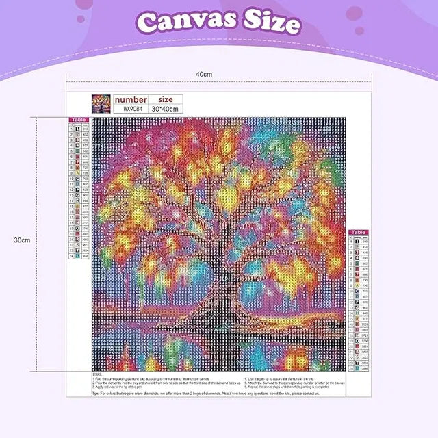 5D Tree Diamond Art Kit for Adults and Beginners