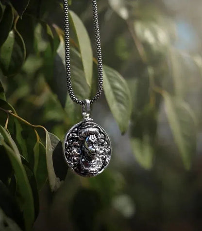 Hanuman Ji Pendant With Oxodaised Silver Chain