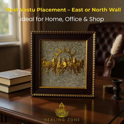 7 Horses on Raw Pyrite Frame