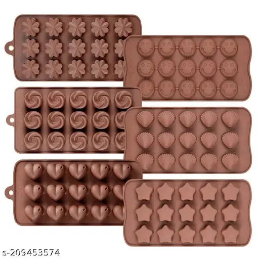 SILICON CHOCOLATE MOLDS (Pack of 6)