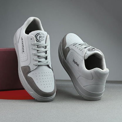 ANJRS Men's Styles White & Grey Trendy Anti-Skid Sneakers