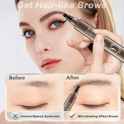 Waterproof Eyebrow Pencil with a Micro Fork Tip Applicator Pack of 2