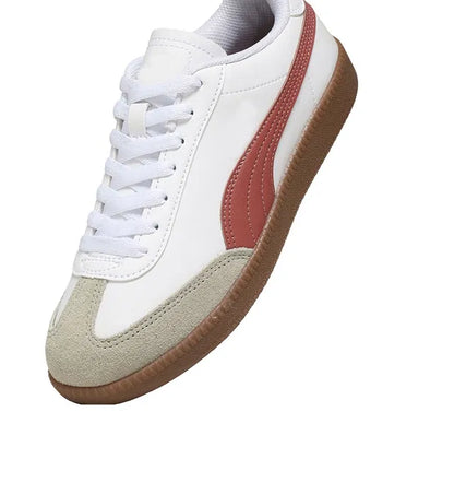 Puma Unisex 9-T Textured Sneakers (White,Red,Gum)