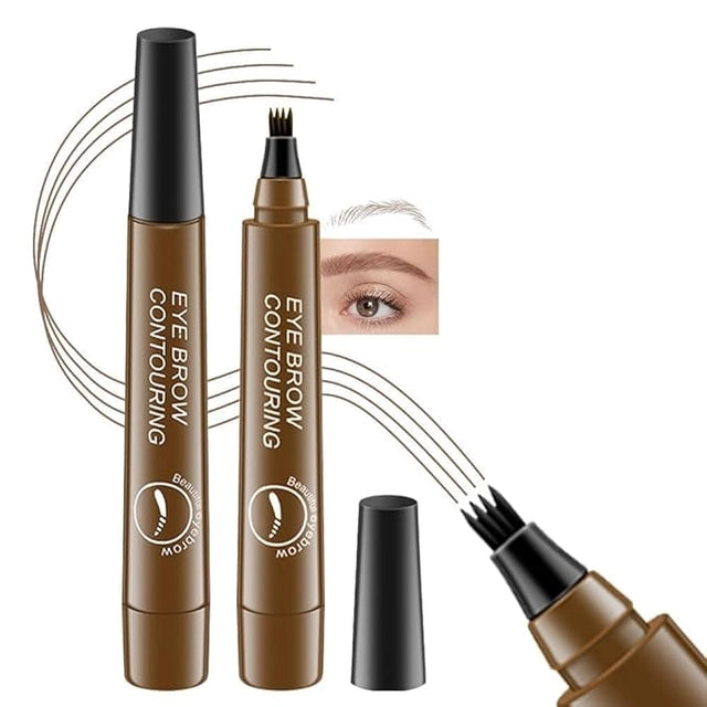 Waterproof Eyebrow Pencil with a Micro Fork Tip Applicator Pack of 2