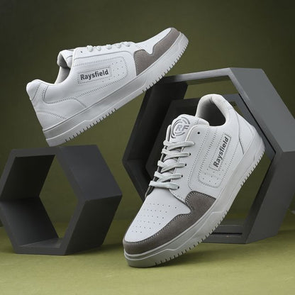 ANJRS Men's Styles White & Grey Trendy Anti-Skid Sneakers