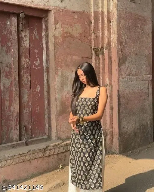 Women's Printed Straight Sleeveless Kurti