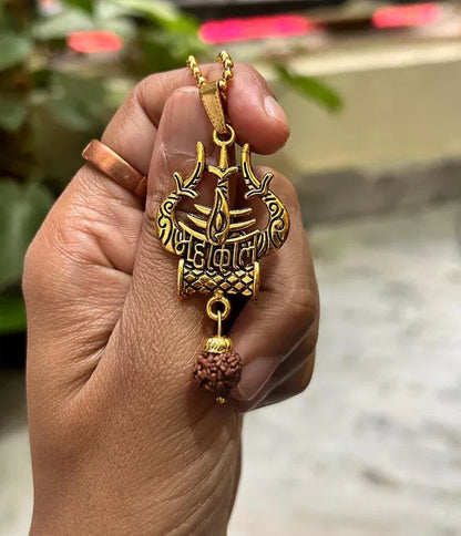 Spiritual Necklace Of Shiva Trishul damaru