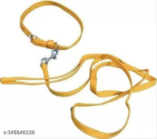 Neck Coller Belt with 5 Feet Leash for Pet (Multicolor, S)