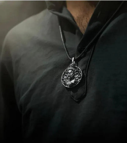 Hanuman Ji Pendant With Oxodaised Silver Chain
