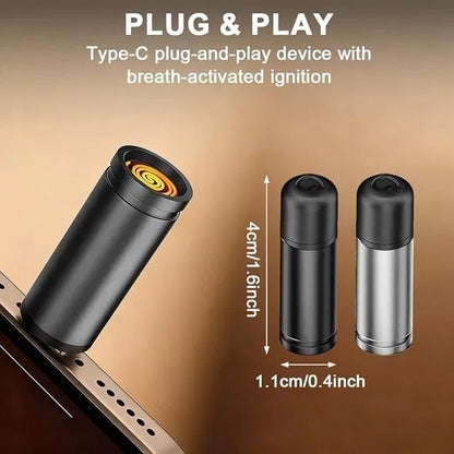 Portable Electric Cigarette Lighter Outdoor Mouth-Blow