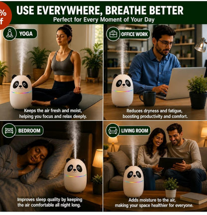 Panda-themed mini USB humidifiers
