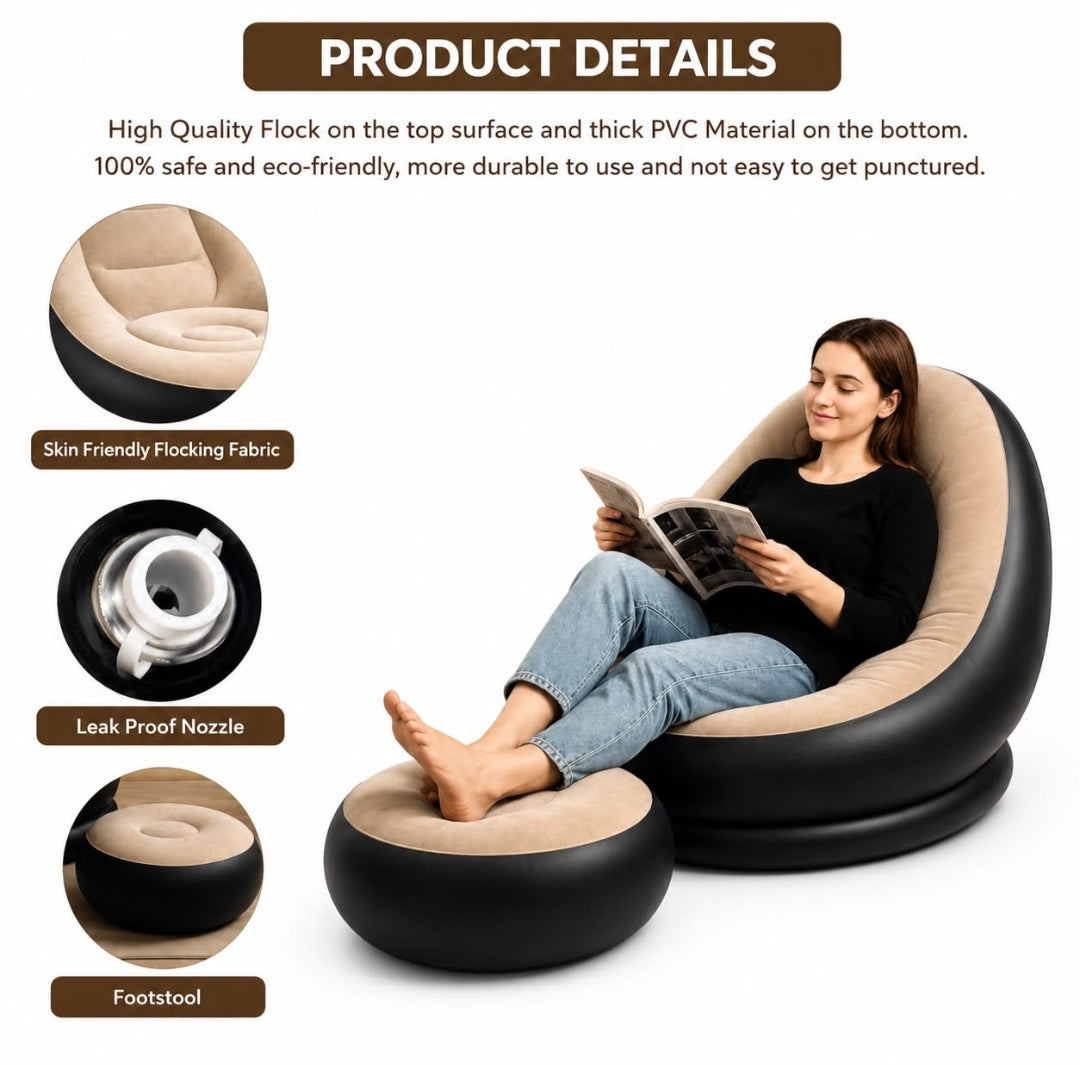 Inflatable Sofa Chair With Footrest